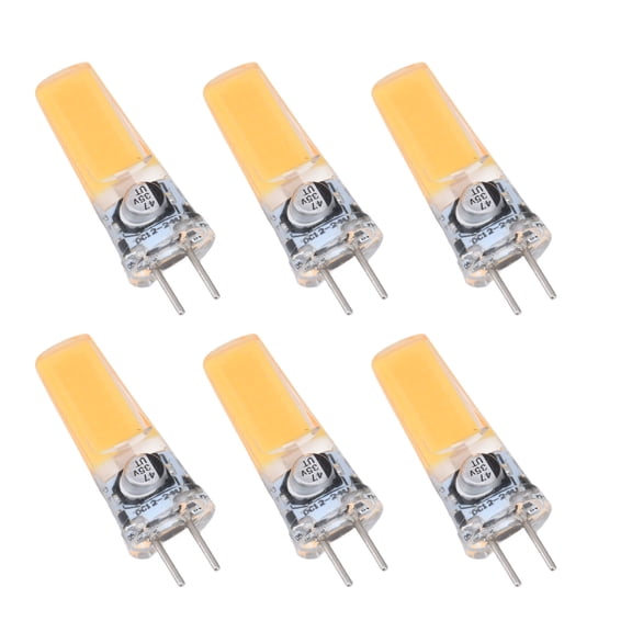 Riousery 6PCS GY6.35 LED Bulb 5W COB Light Bulb (50W Equivalent), 500lm Silicone Ceiling Lamp Bulb, Bi-Pin Base, Warm White, 2.0 inches / 50.8 mm Height, AC/DC 12V