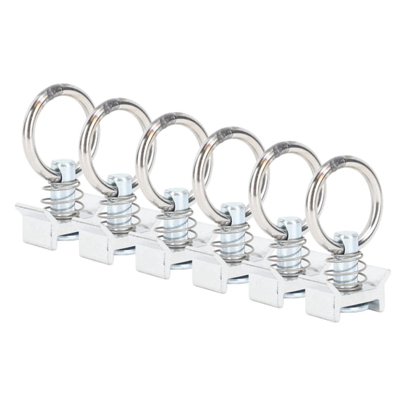 Riousery 6PCS Single Stud Fitting L Track with Round Ring Stainless Steel Tie Down Fitting for Airline Track Logistic Installation Cargo Control Anchor System, 4.33 inches / 11 cm