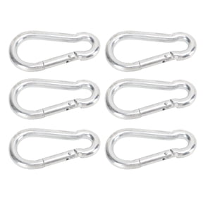 Riousery 6PCS Spring Snap Hook 3.15 inches / 80mm Carabiner Clips Galvanized Iron Heavy Duty Link Loop for Climbing Lifting Rescue High Safety Lock