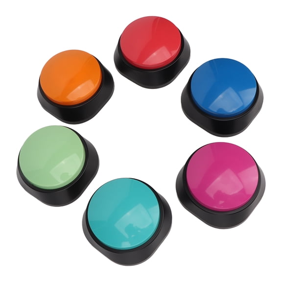Riousery 6PCS Voice Recording Button 30 Seconds Recordable Talking Buttons Pet Training Buzzer for Communication