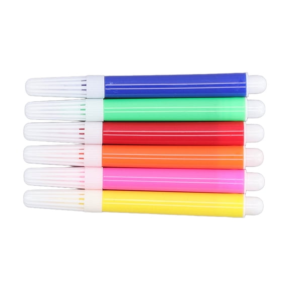 Riousery 6Pcs Acrylic Paint Marker Pen Set, Water Based Ink, Fine Point, Assorted Colors, Durable and Bright for Doodle Art, Drawing, and Crafting Projects (10 inches / 25.4 cm pack)