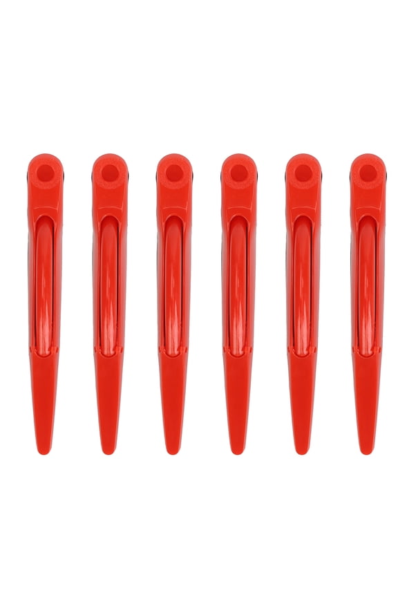 6Pcs Hair Clips for Sectioning Styling Prevent Slip Multifunction Professional Salon Hair Sectioning Clips for Long Short Hair Care Accessories Red (6.3 inches / 16 cm)