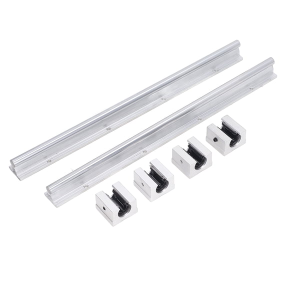 Riousery 6Pcs Linear Motion Guide Rail Sliding Block Set SBR12 400 Alloy Steel Aluminum Alloy Smooth Accurate Operation for Machine Tools Robotics