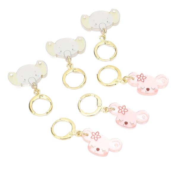Riousery 6Pcs Locking Knit Markers Plastic Cute Animal Pattern Open Stitch Markers for Sewing Embroidery
