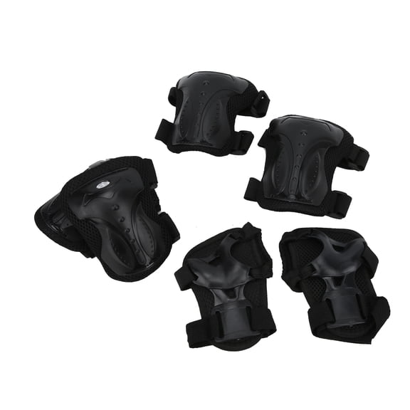 Riousery 6Pcs/Set Adults Skateboard Protective Gear Kit Knee Pads Elbow Pads Wrist Guards Set Black (10.6 in / 27 cm) [cite: 10, 11]