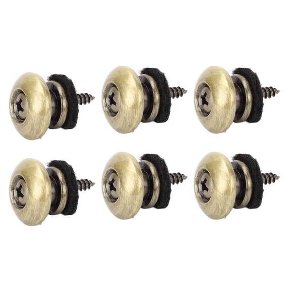 Riousery 6pcs Guitar Strap Button Smoothly Iron Locks Easy Installation End Pins for Acoustic Classical Bass Electric Guitars Bronze Finish (1.97 in / 5 cm)