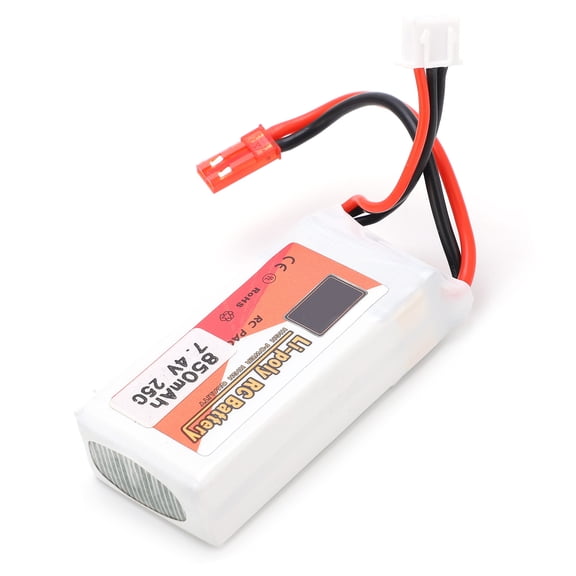 Riousery 7.4V 850mAh 25C LiPolymer Lipo Rechargeable Battery with JST Plug for RC Cars Boats Helicopters High Performance Replacement Power Cell Pack, 2.4 x 1.2 x 0.6 inches / 6.0 x 3.0 x 1.5 cm
