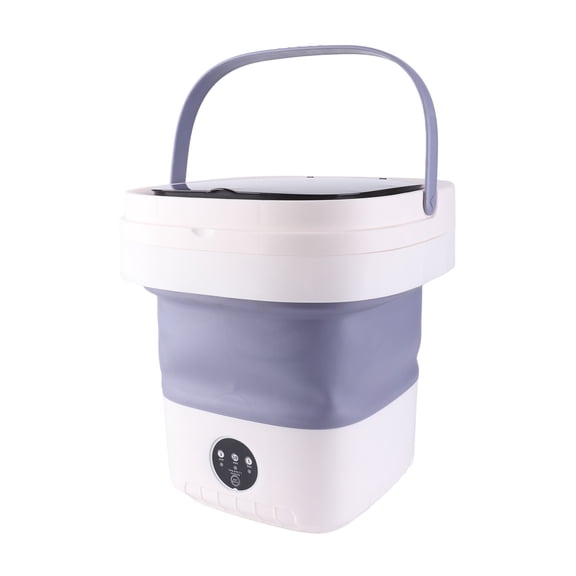 Riousery 7.5L Mini Portable Bucket Washer Foldable Washing Machine with Soft Spin Dry and Drainage Pipe 100-240V Purple US Plug[cite: 1]