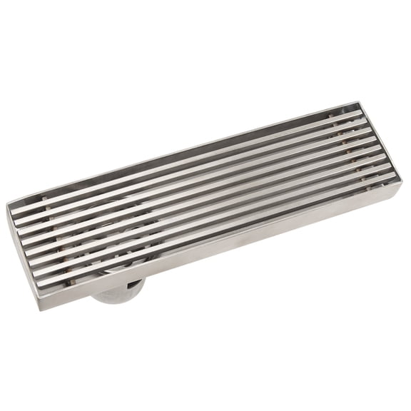 Riousery 7.9 x 2.2 Inches Side Drain Linear Shower Drain Stainless Steel Rectangle Shower Floor Drain for 2.0in Pipe Professional Ultra Narrow Bathroom Floor Drainage System