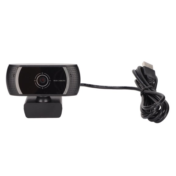 Riousery 720p HD USB Computer Camera with Built-in Microphone, Flexible Rotation Web Camera for Live Conferences, Black Color Easy Use High Resolution Digital Video PC Camera (4.33 inches / 11.0 cm)