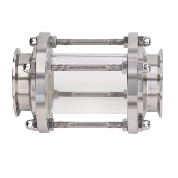 Riousery 76mm Sanitary Stainless Steel Straight In Line Flow Sight Glass with Clamp End, 2.99 inches / 76 mm Tri-Clamp Pipe Fitting for Oil Gas and Air