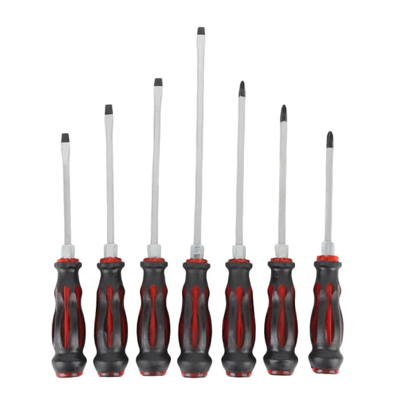 Riousery 7PCS Magnetic Screwdrivers Set Chrome Vanadium Steel Ergonomic Handle Tool Kit Flat Head & Phillips 16.5 inches / 42 cm