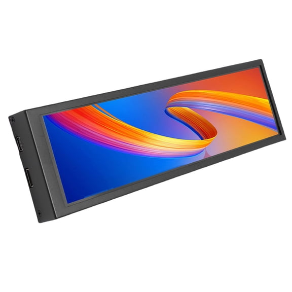 Riousery 8.8 Inch (22.3 cm) PC Temperature Display 1920x480 Computer Temp Monitor, 178 Degree Wide View, Dynamic Theme Support, Capacitive Touch Screen Edition, Black