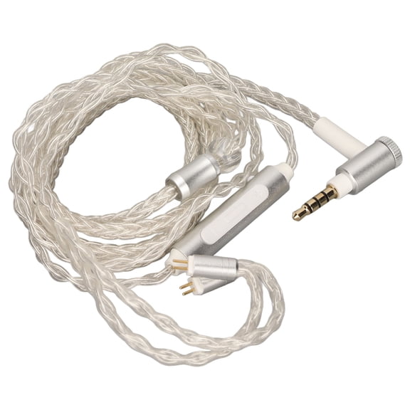 Riousery 8 Core Silver Plated Earphone Upgrade Cable Replacement 2 Pin Headphone Wire with Mic for KZ C10 C16 AS10 ZS4 ZS3 ZS5 ZS6 ZSR ZS10 ES3 ED16 TRN V80TFZ, 47.2 inches / 120 cm