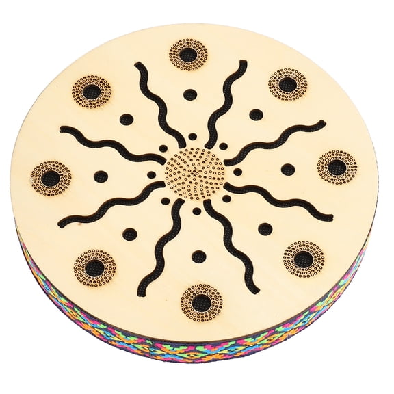 Riousery 8 Inch Ocean Wave Drum Percussion Instruments Portable Maple Sea Drum Natural Sounding Therapeutic Relaxing Wave Shaker Drum for Meditation and Classroom, 8 inches / 20.3 cm