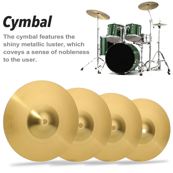Riousery 8 Inches Compact Brass Crash Cymbal Mini Drum Instrument Cymbals for Percussion Instruments Beginners and Students Training (8 inches / 20.3 cm)