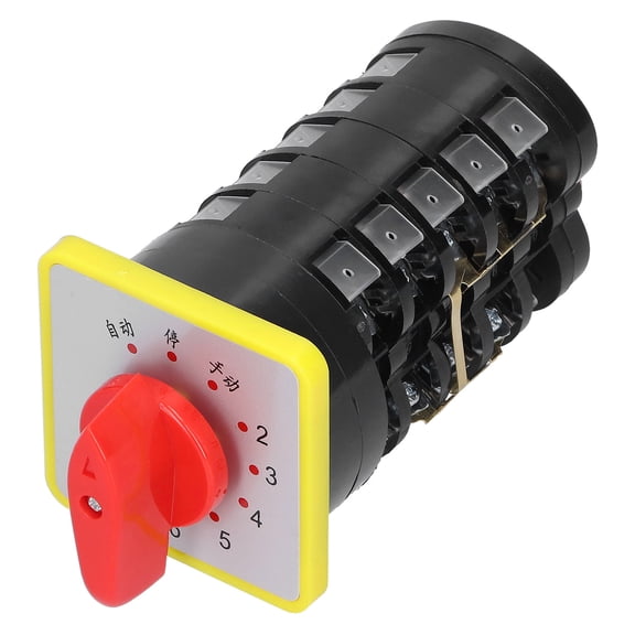 Riousery 8 Position Universal Transfer Switch, 110-380V 16A Rotary Cam Conversion Switch for Motor Control, Silver Alloy & Copper Contacts (6.69 inches / 17 cm)