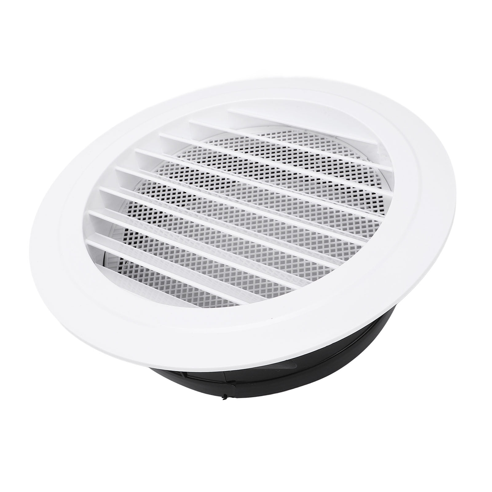 Riousery 8 inch / 200mm Round Vent Cover White ABS Plastic Slant Louver Vent Grille Cover for Bathroom Kitchen Office
