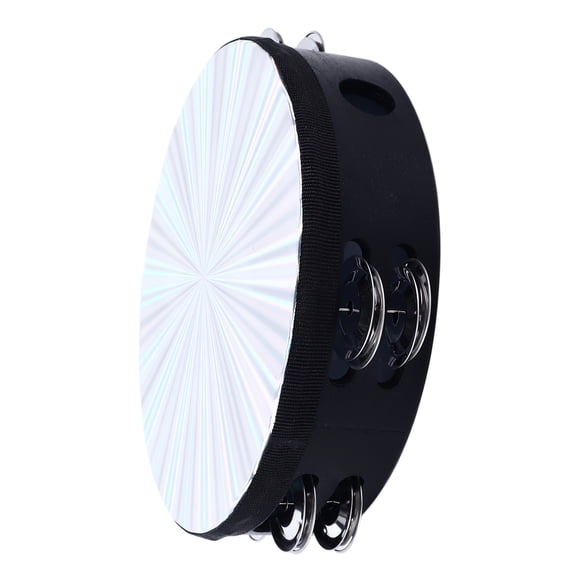 Riousery 8 inches / 20.3 cm Double Row Hand Tambourine with Laser Drum Head, Percussion Instrument for Party and Band Performance