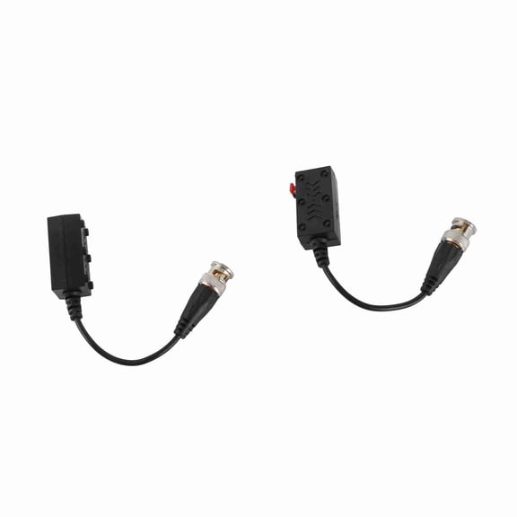 Riousery 8MP HD Video Balun Transmitter 1 Pair, 1 Channel CVI TVI AHD Transceiver for Security Camera System, Up to 1080P Resolution & 600M Distance, BNC M Interface, ABS Material, Black