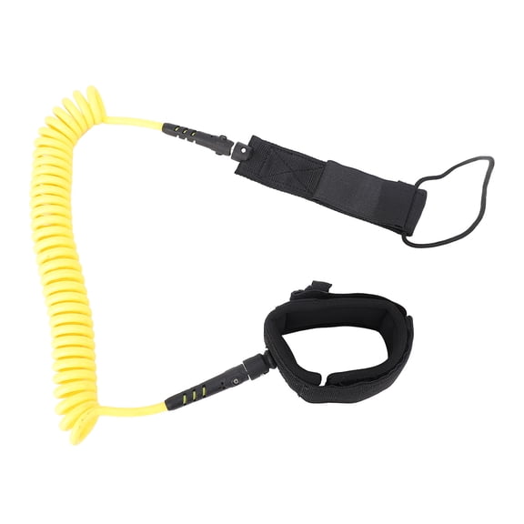 Riousery 9.8ft / 300cm Surfing Leash Durable TPU Coiled SUP Paddleboard Ankle Rope Safety Strap with 360 Degree Rotation Yellow