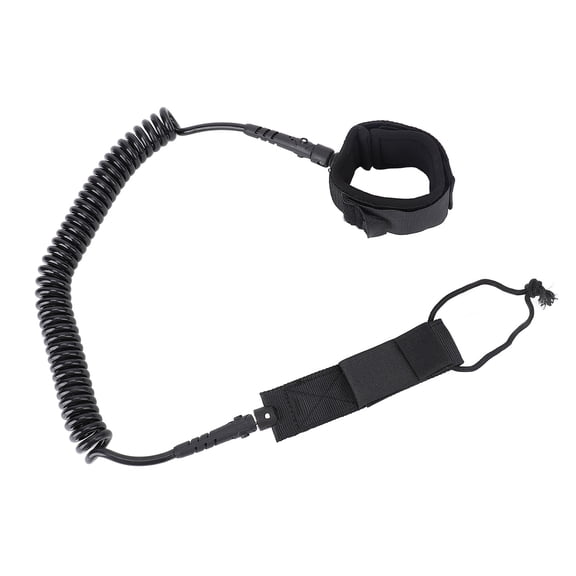 Riousery 9.8ft / 3m Surf Leash Spiral TPU Coiled Stand Up Paddleboard Rope Surfboarding Ankle Strap 360 Degree Rotation Black