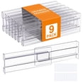 thumbnail image 1 of Riousery 9 Pack Adjustable Clear Acrylic Drawer Dividers, Expandable 11.4-21.7 in Drawer Organizers with Adhesive Pads for Kitchen, Bedroom, Bathroom & Office, 1 of 6