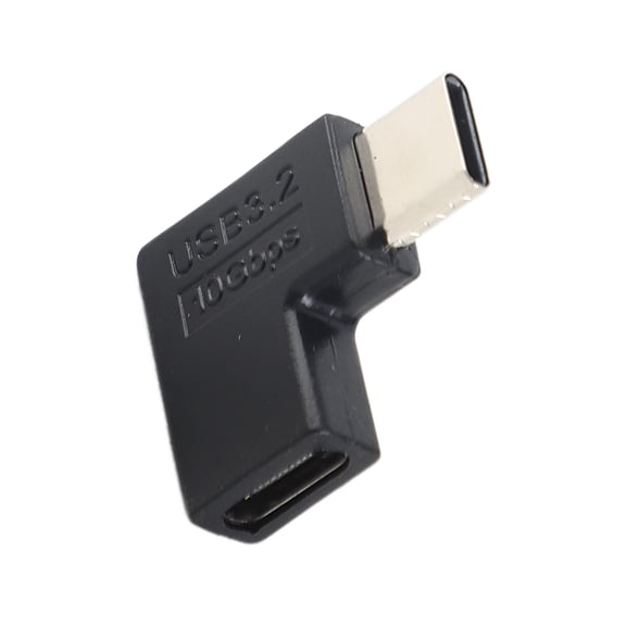 Riousery 90 Degree Type C Female to Male Adapter, 10Gbps Fast Charge USB 3.2 Right Angle Connector for Data Transfer, Aluminum Alloy Construction, Compact 0.79 inches / 2 cm Size