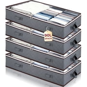 Riousery 90L Under Bed Storage Bag, Foldable Closet Organizer for Blankets, Towels, Comforter, Sweaters, Linen Sheets