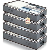 WEENEED 90L Under Bed Storage Bag, Foldable Closet Organizer for Blankets, Towels, Comforter, Sweaters, Linen Sheets