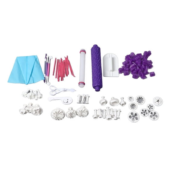 Riousery 96 PCS Fondant Cake Cutter Set Letter Flower Number Butterfly Heart Star Cookie Plunger Molds for Fondant Icing Baking Cake Decorating Tools (96-Piece Set / 23.99 oz)