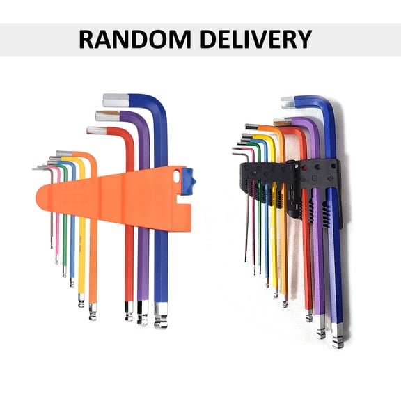 Riousery 9PCS Hex Key Set, Metric Ball End and Flat End, Multi-Functional Colored Chrome Vanadium Steel Repair Tool, 10.24 inches / 26 cm Length