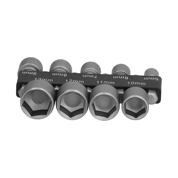 Riousery 9Pcs Hex Socket Screwdriver Bit Adapter Nut Disassembly Tool Fastening Accessories, Chrome Vanadium Steel Drill Bit Adapter, 5-13mm / 0.2-0.5in