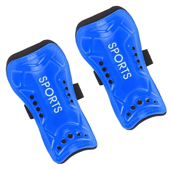 Riousery A Pair Child Football Soccer Shin Pads Training Leg Guards Safety Protector Adjustable Strap (Blue) 7.1 inches / 18 cm