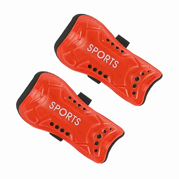 Riousery A Pair Child Football Soccer Shin Pads Training Leg Guards Safety Protector Adjustable Strap (Red) 7.1 inches / 18 cm