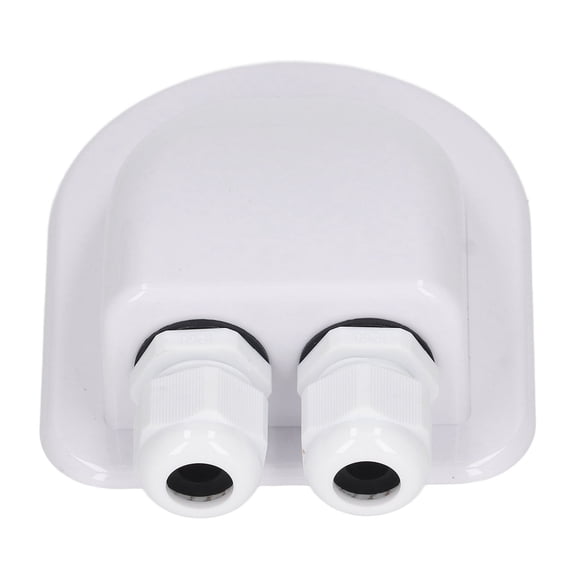Riousery ABS Cable Junction Box Waterproof Solar Panel Double Wire Cable Entry Gland Box for External Power Wiring White