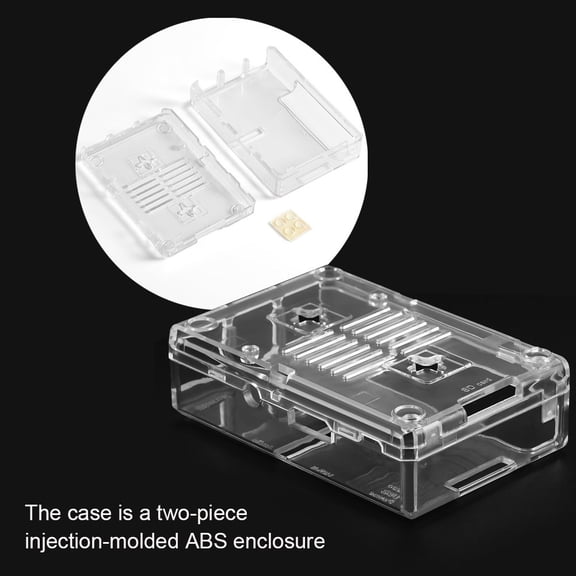 Riousery ABS Enclosure Protective Case Shell Cover for Raspberry Pi 3 Model B, Transparent Computer Case Box, Includes Foot Pads, 3.6 x 2.5 x 1.1 inches / 9.2 x 6.3 x 2.7 cm