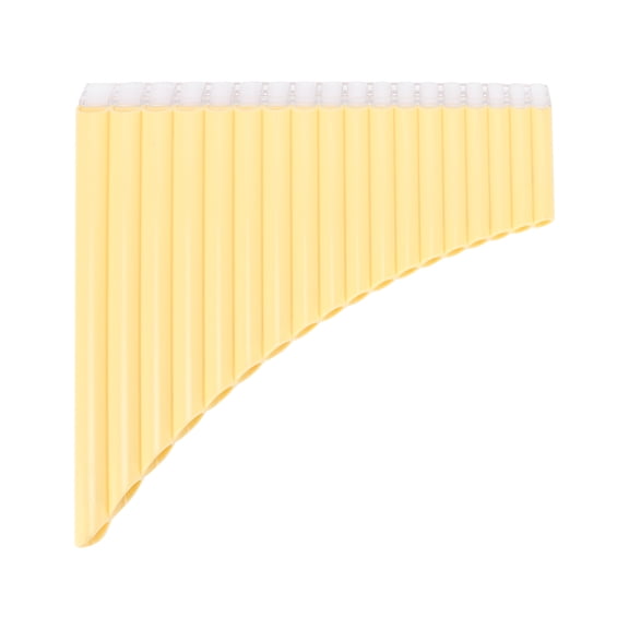 Riousery ABS Pan Flute C Key 18 Pipes Traditional Musical Instrument for Beginners, Yellow (14.96 inches / 38 cm)