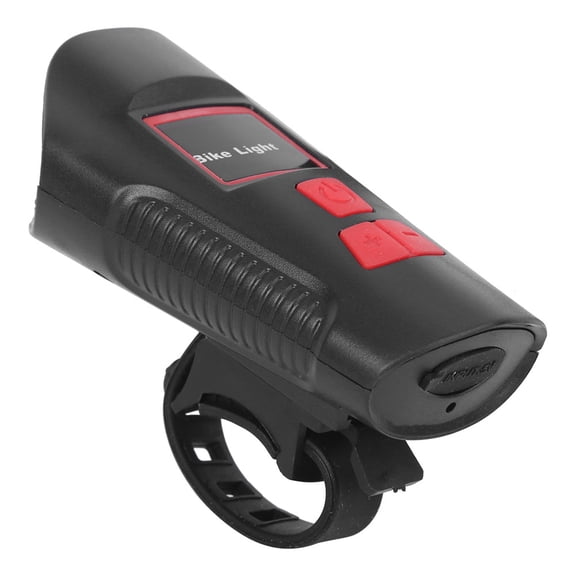 Riousery ABS Red Night Riding Bicycle Light Cycling Flashlight Waterproof USB Rechargeable Headlight with Speaker (4.13 inches / 105 mm)