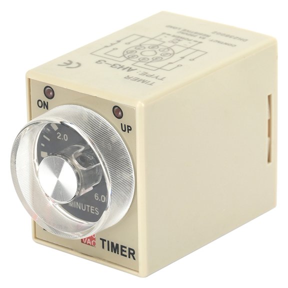 Riousery AH3-3 Power On Delay Timer Time Relay 220VAC 50/60Hz Electrical System Relay For Home Improvement And Industrial Control Applications, 6 Minutes / 6 M