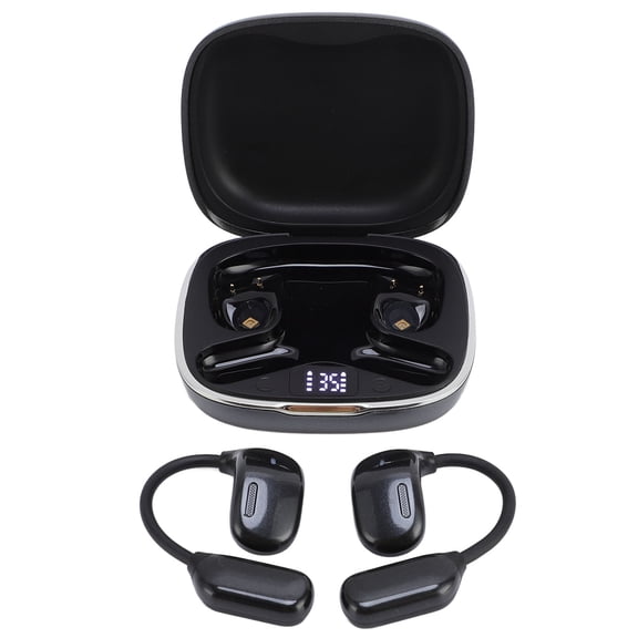 Riousery AI Language Translator Earbuds 144 Languages 3 Translation Modes Bluetooth 5.4 OWS20 Black Wireless Headphones App Support Music Calling (5.4 oz / 154 g)