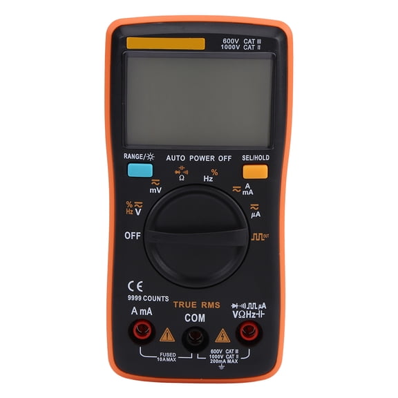 Riousery ANENG AN8008 True RMS Digital Multimeter High Precision AC DC Voltage Current Tester Backlight LCD Display Handheld Volt Ohm Amp Meter with Test Leads, 6.69x4.72x1.57 in / 17x12x4 cm