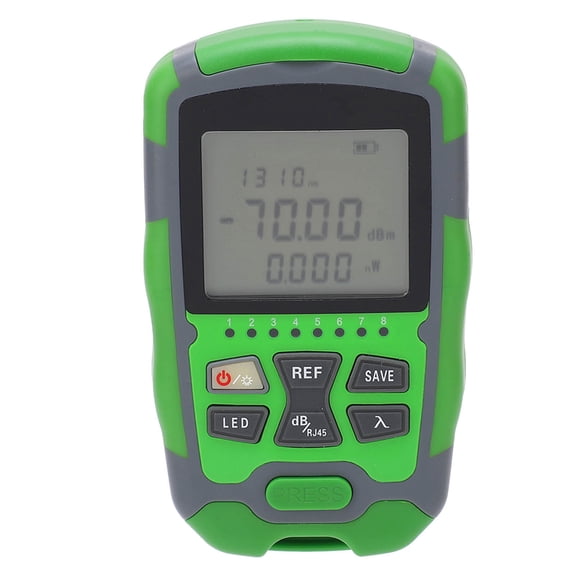 Riousery AUA-MC7 Optical Fiber Power Meter -70 to +10dBm Digital Optic Cable Tester Network Test Tool with Rechargeable 650mAh Battery & Lanyard