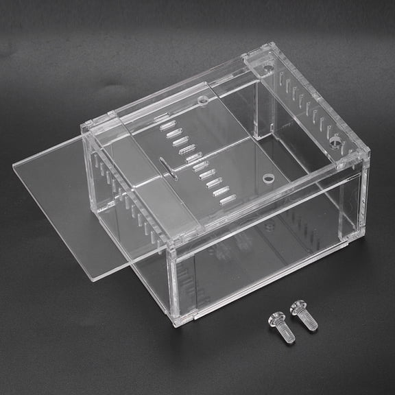 Riousery Acrylic Transparent Reptile Insect Tank Breeding Box Pets Snakes Turtles Terrarium Enclosure Habitat, Durable Clear Container for Small Animals, 5.51 inches / 14 cm Length