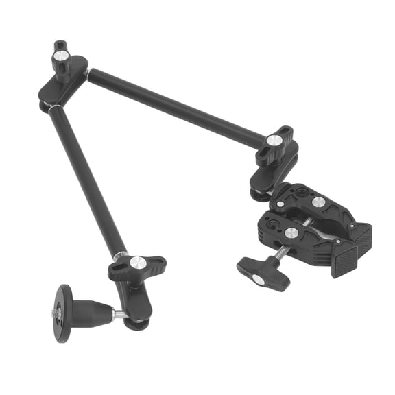 Riousery Adjustable Articulating Arm 2 Section 1/4in 3/8in Screw Camera Mount 360 Degree Rotation Phone Stand for Microphone Monitor Vlogging Photography Accessories