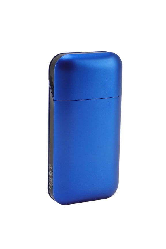 Adjustable Cigarette Case Height Pocket Dual Use Blue Holder Lighter Split Compact Box and 12-Pack Capacity Smooth Texture for Thick or Thin Cigarettes, 4.7 x 2.4 inches / 12 x 6 cm