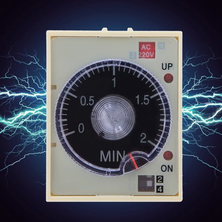 Riousery Adjustable Delay Timer Time Relay AC220V 50/60Hz 3A Electrical System Relay High Quality PC Shell Luminescent Tube Indication 2 Minutes to 12 Hours Delay Range ST3PA F
