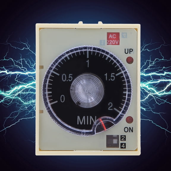 Riousery Adjustable Delay Timer Time Relay AC220V 50/60Hz 3A Electrical System Relay High Quality PC Shell Luminescent Tube Indication 2 Minutes to 12 Hours Delay Range ST3PA F