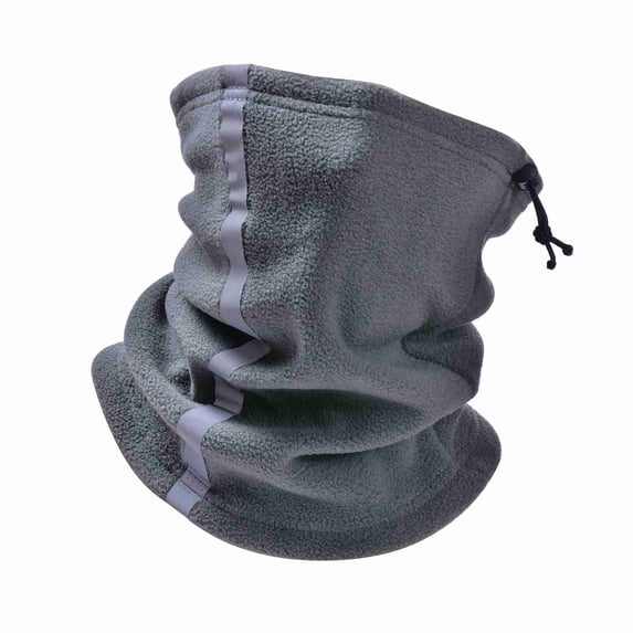Riousery Adjustable Fleece Neck Gaiter Warmer Reflective Safety Face Cover Winter Outdoor Sport Scarf for Skiing Cycling Running 9.8 in / 25 cm Dark Grey