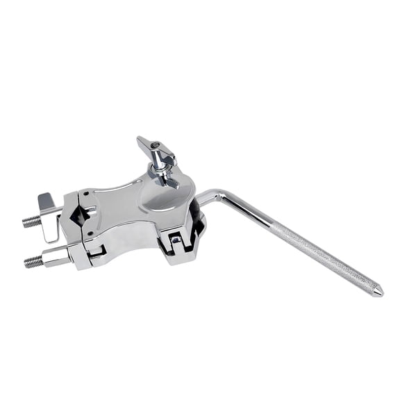 Riousery Adjustable Tom Drum Mounting Bracket Extension Clip Zinc Alloy Silver Hardware for Musical Instruments Percussion Accessories Cowbells Mount 8.27 inches / 21 cm